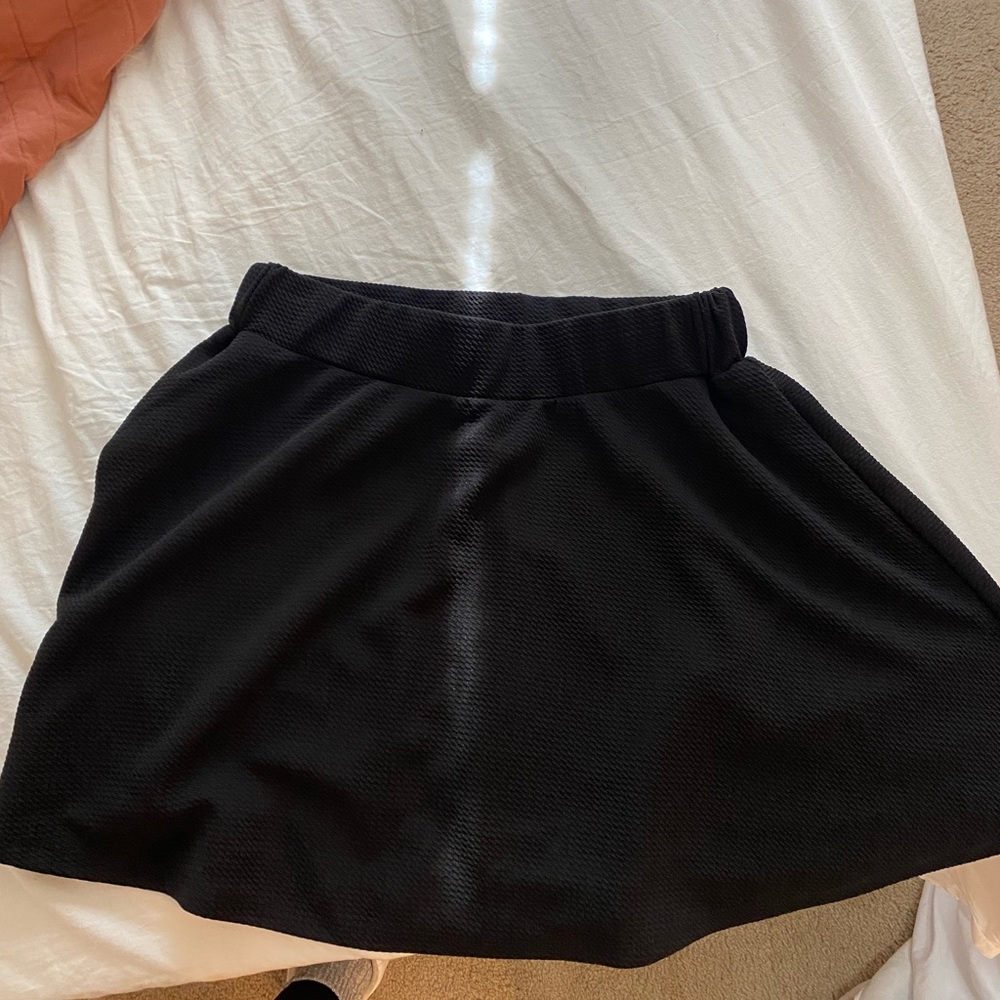 shein black skater skirt